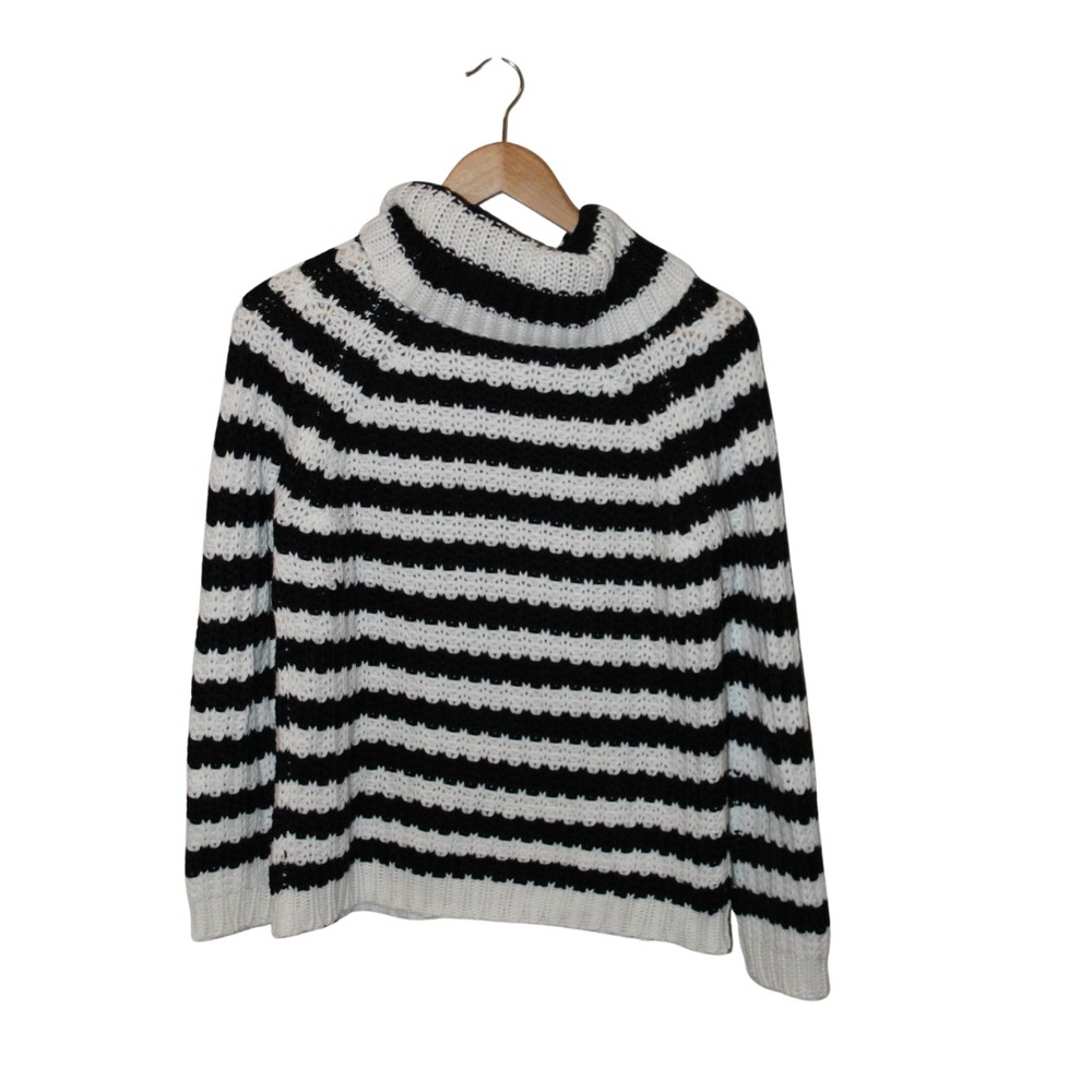 Catherine Malandrino WomenNovelty Stitch‎ Stripe Turtleneck Sweater S